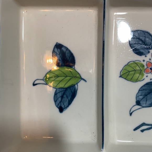 Lillian Vernon Vintage Floral Ceramic Snack Tray - Picture 5 of 6